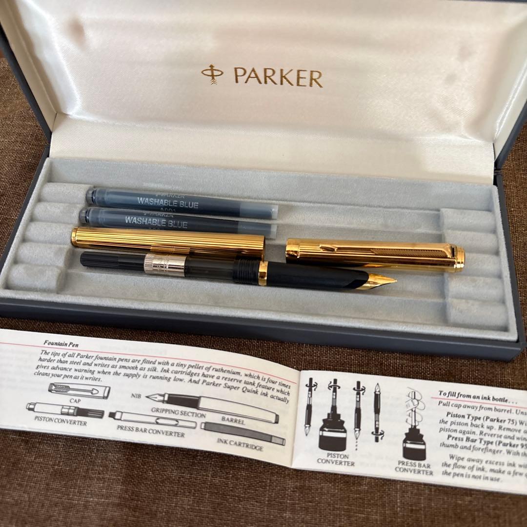 Parker ゴールド 万年筆 カートリッジセット