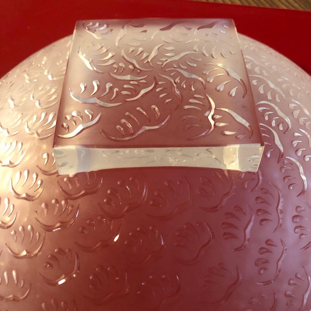 ルネラリック LALIQUE 大型30cm プレート 葉/羽根 クリスタル 廃盤