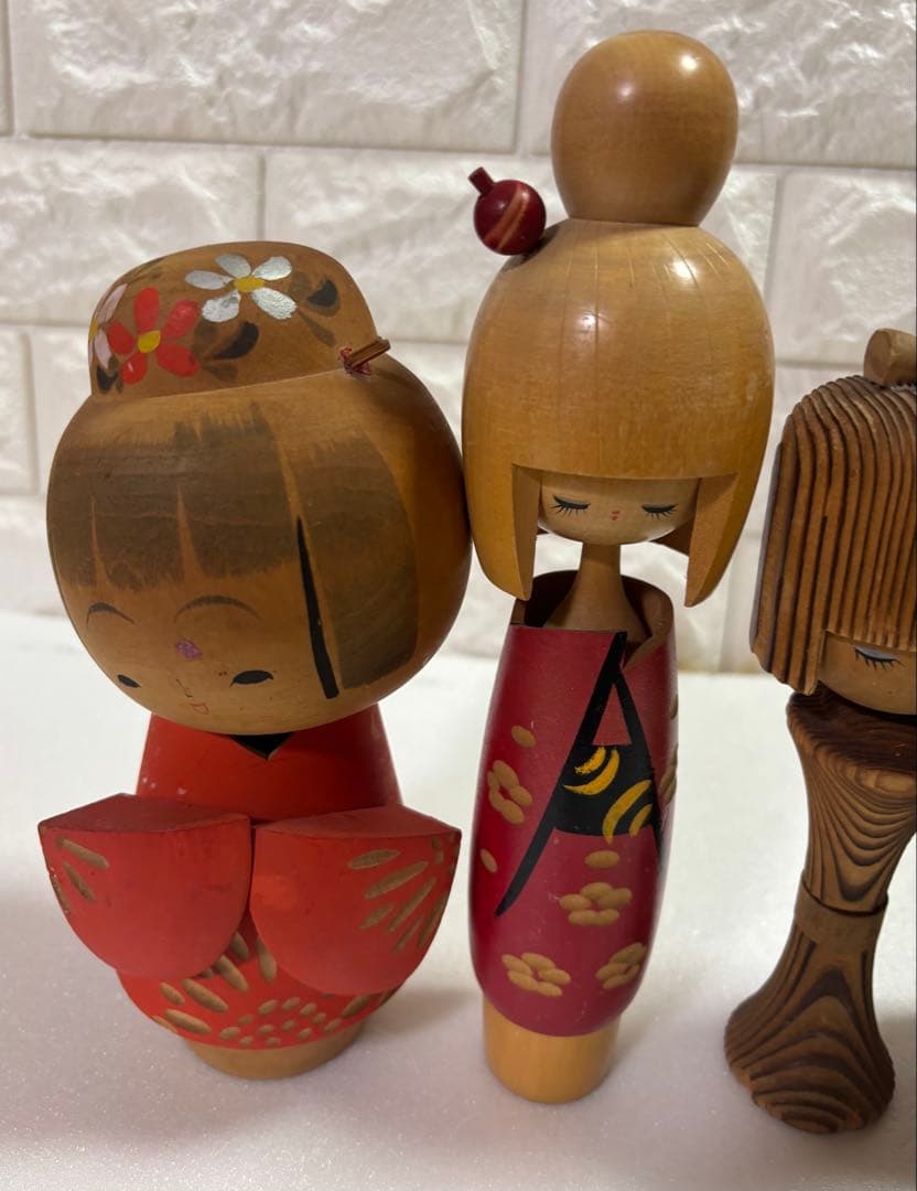 創作こけし 伝統的な木製こけし 6体 まとめ売り