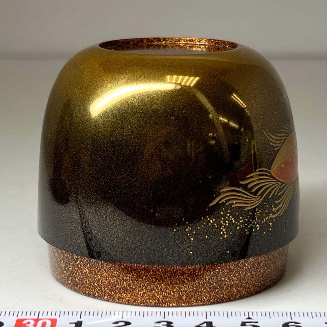 細川司光作 内梨子地海松貝蒔絵 大棗 共箱 東キ8-0329☆2F トニウヒ
