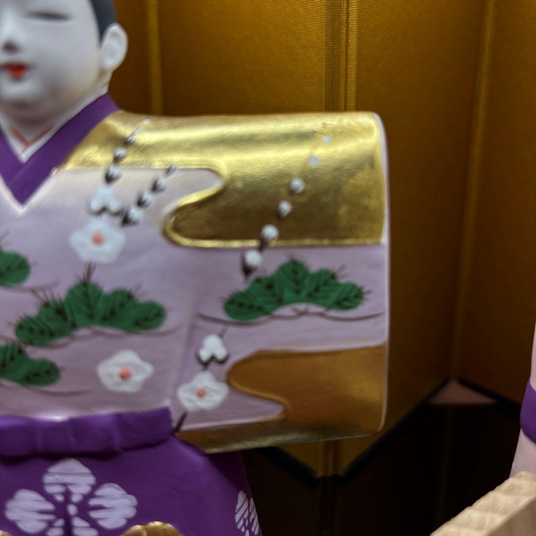 本金彩立雛　昭峰作　純金彩　ひな祭り　お雛様