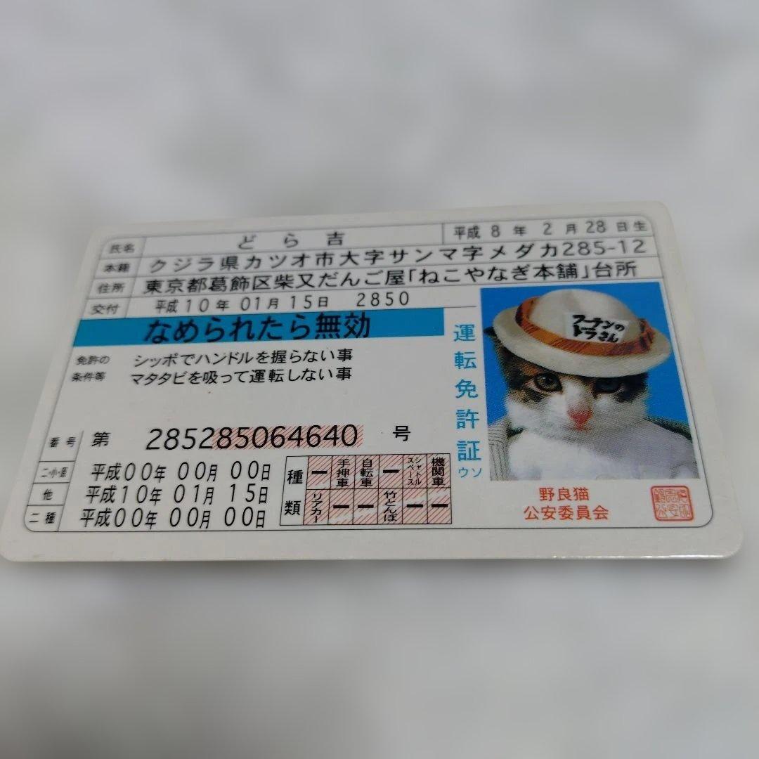 なめんなよ　なめネコ　どら吉　免許証　シャーペン　メモ帳　昭和　ヤンキー