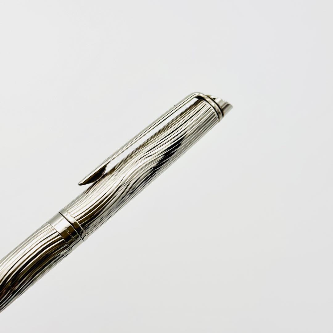 美品】 ウォーターマン 万年筆 パリ 波柄 シルバー M字 中字 フランス製