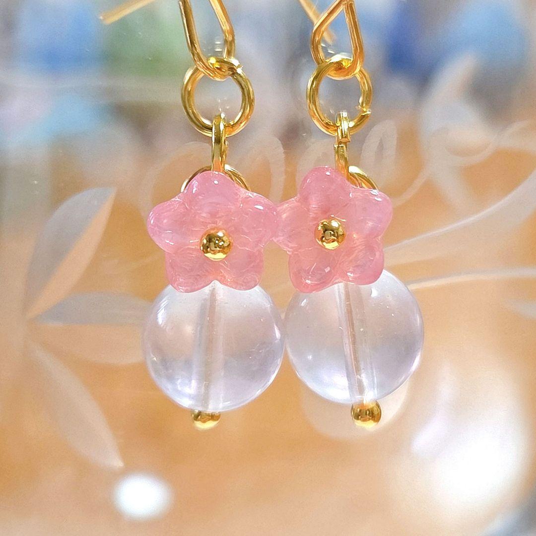 専用です☆小さなお花とローズクォーツのピアス