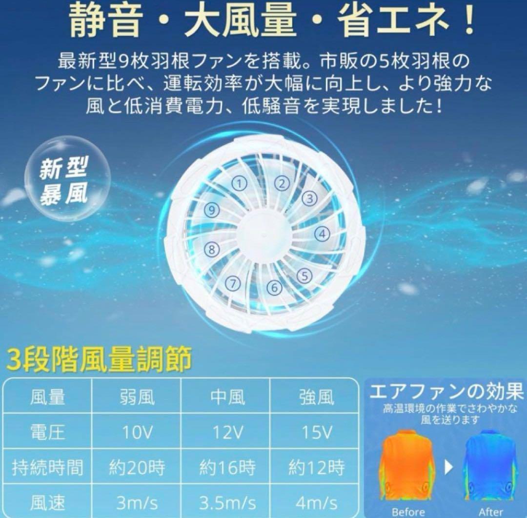 即日発送　空調服2個セット バッテリー付き L 迷彩 ファン付きウェア 空調服