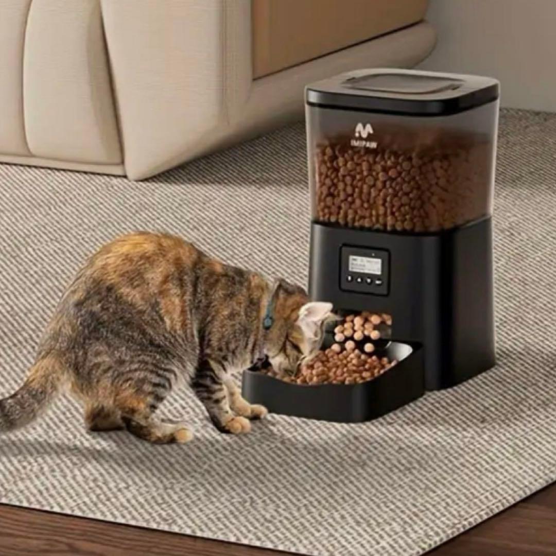 【新品】自動給餌器 猫 4L 小型犬用 餌 タイマー付 新品 静音 ペット 犬
