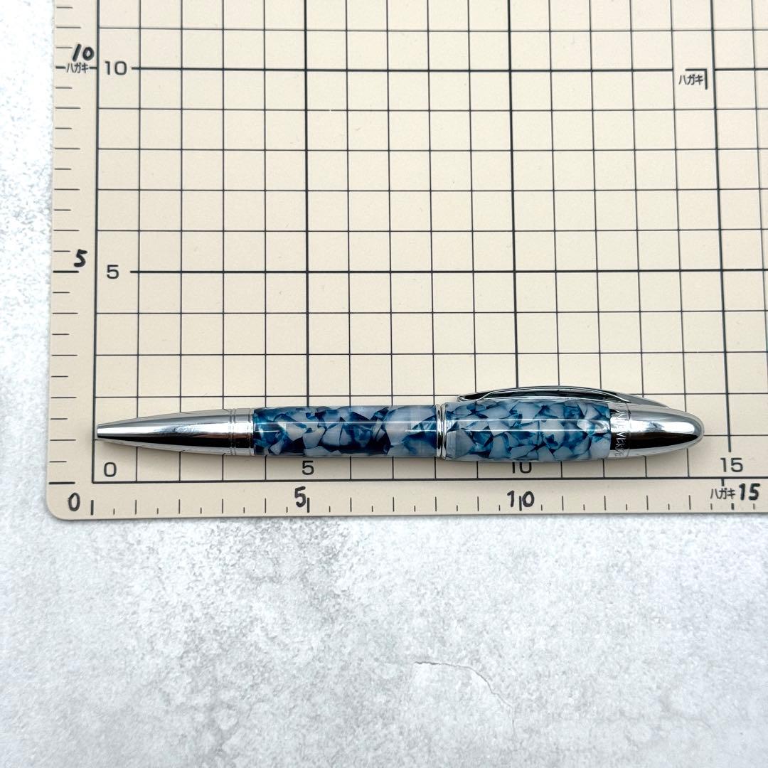 【極美品】MONTEVERDE ボールペン ブルーマーブル柄 シルバー金具
