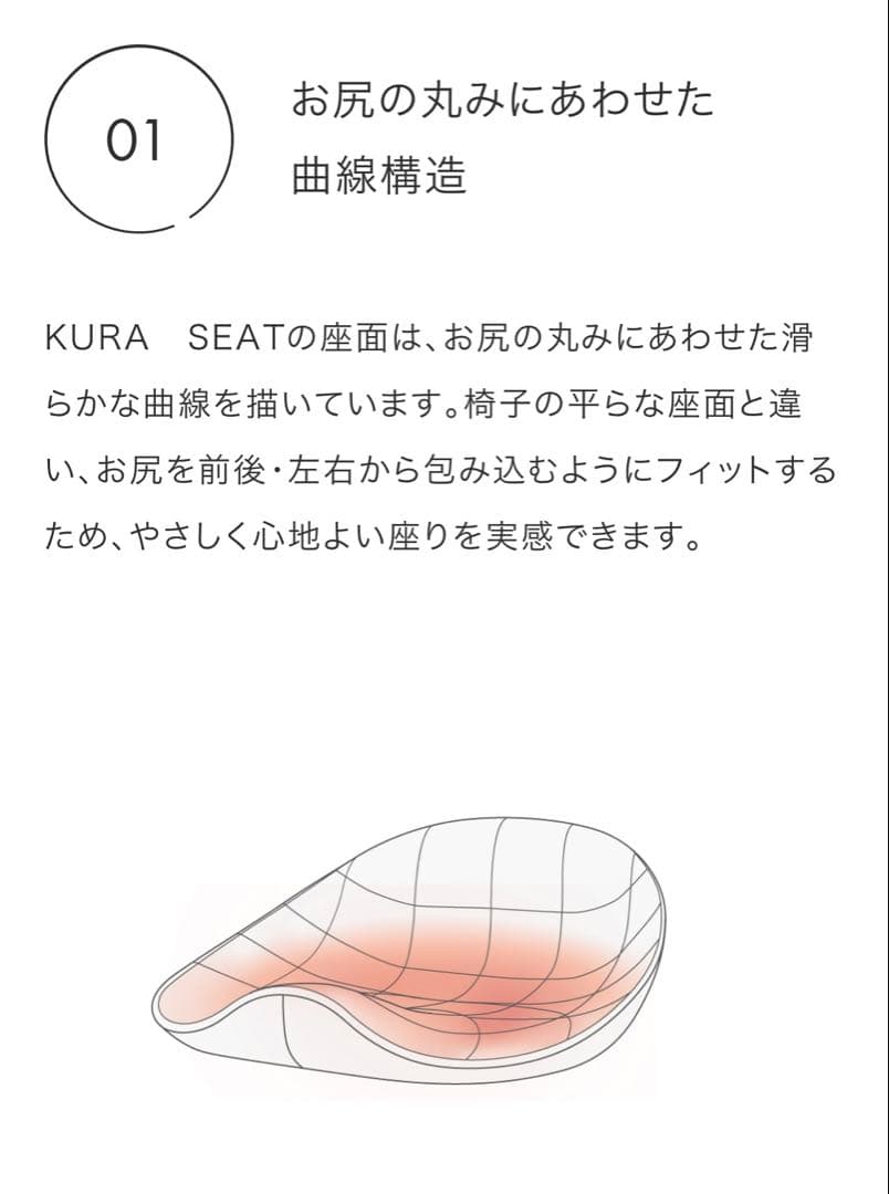 ＆MEDICAL KURA SEAT 姿勢矯正サポート クラシート　ネイビー
