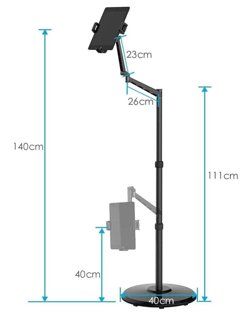 アーム・フロアースタンド】金属製　40～140cm　smatree FS100③