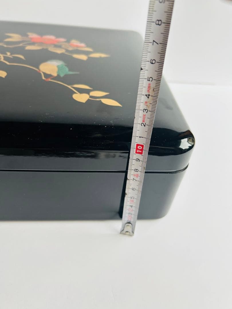 新品 紀州漆器 文庫 A４判 さえずり 黒塗り 文箱 盛絵 書類入れ 書類箱