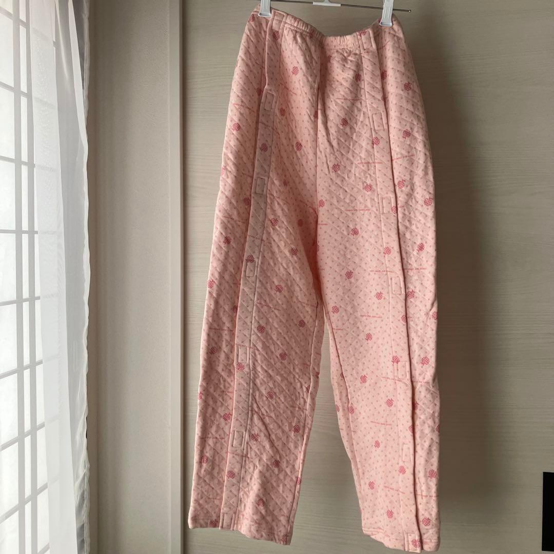 [yuaseiharu] 介護　女性　パジャマ 全開 秋冬　キルト　介助しやすい