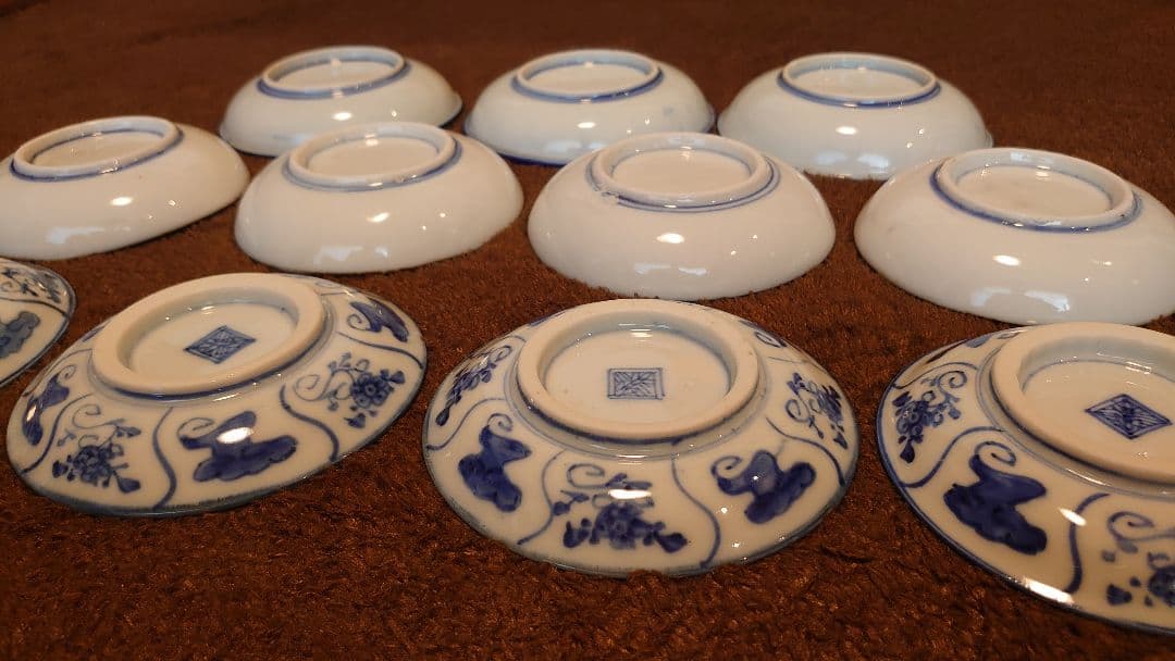 古伊万里　伊万里　染付　豆皿　菓子皿　３種　１１客