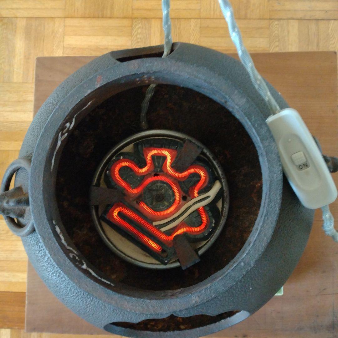 鋳鉄 茶釜 網目模様
