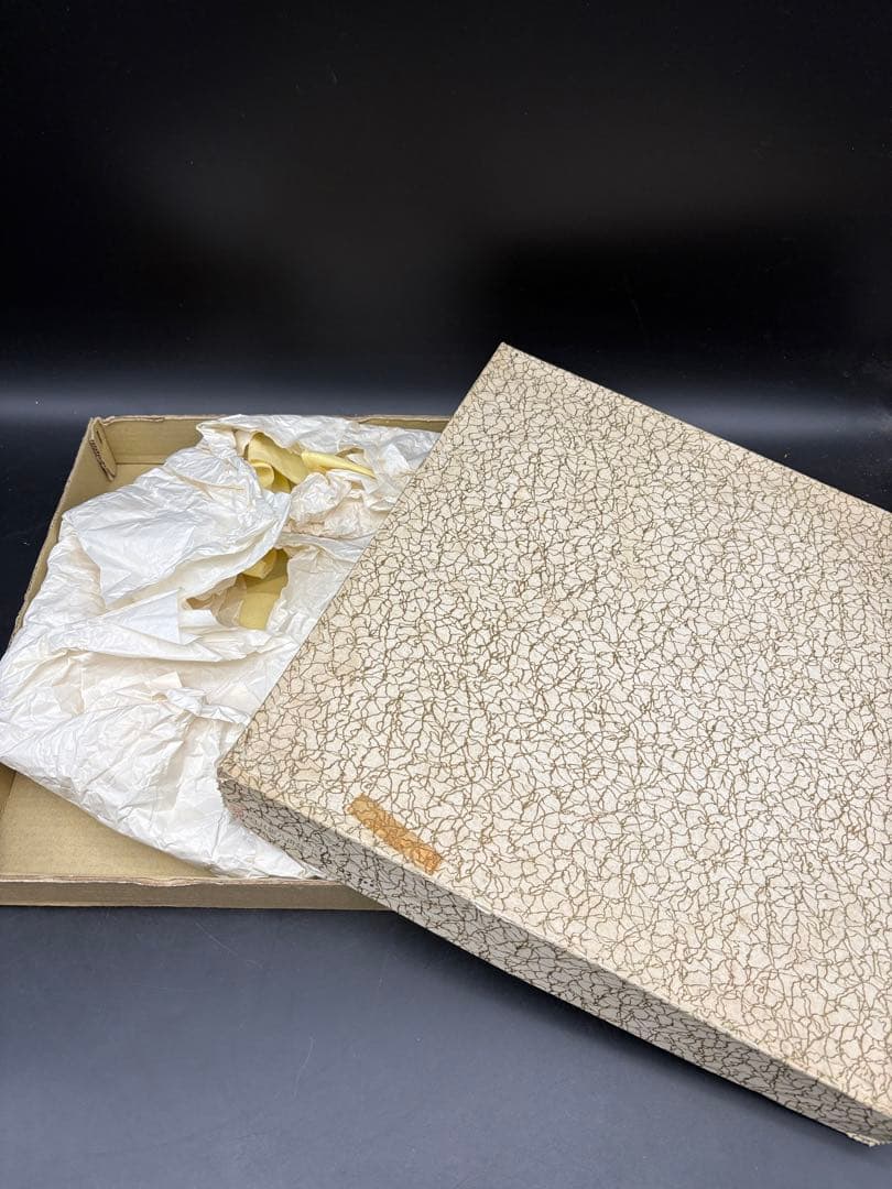 茶道具　八卦盆　螺鈿　漆芸　紙箱