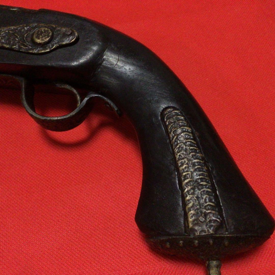 アンティーク　火縄銃レプリカ　オランダ東インド会社ロゴ入り　金属・木製