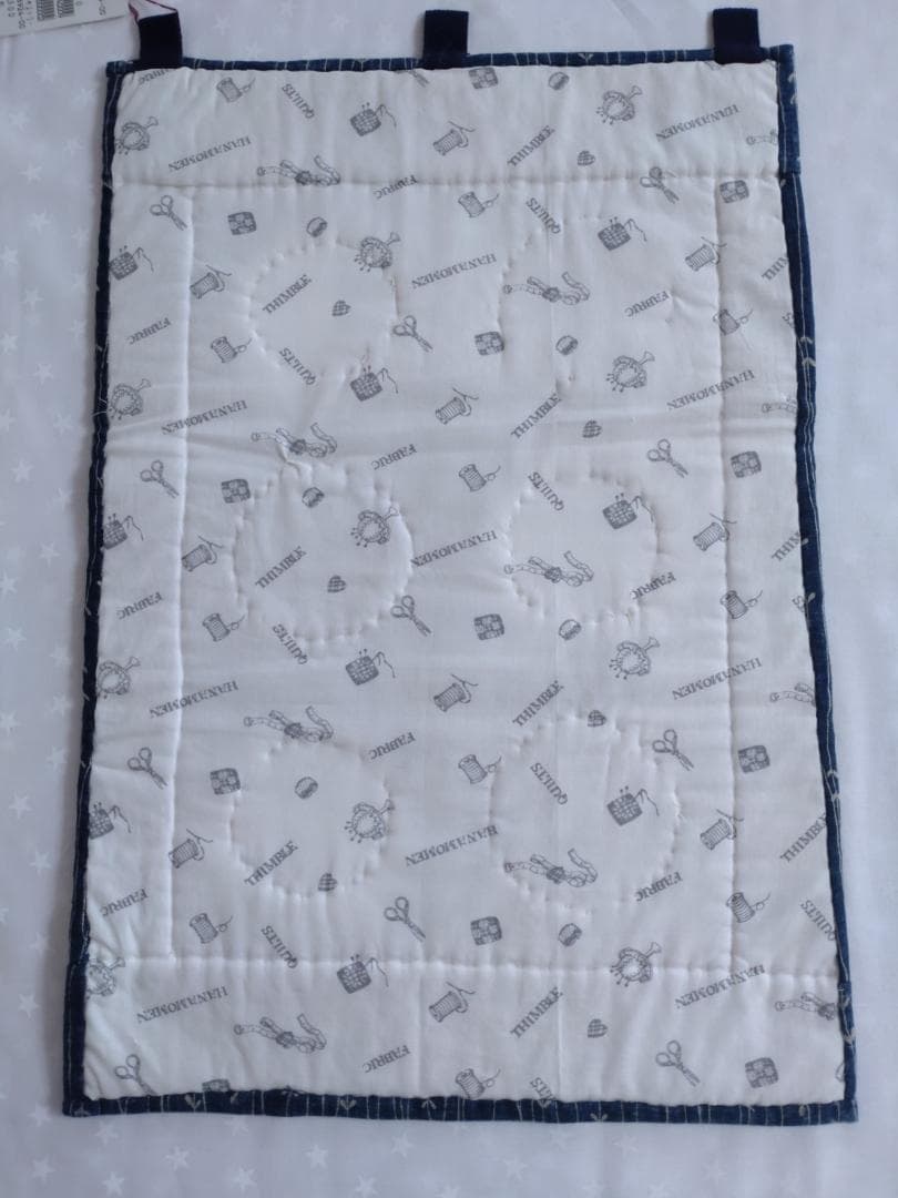 【レア】花もめん　お月見　パッチワーク　タペストリー（大）　ハンドメイド