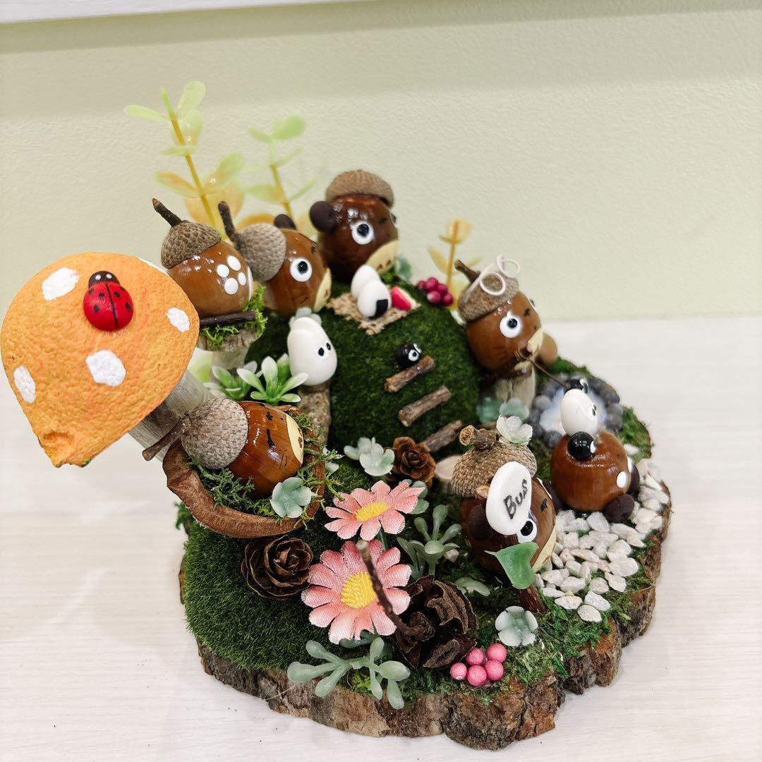 専用　どんぐりアート　オブジェ　きのこ　丸太　パン　ケーキ　釣り