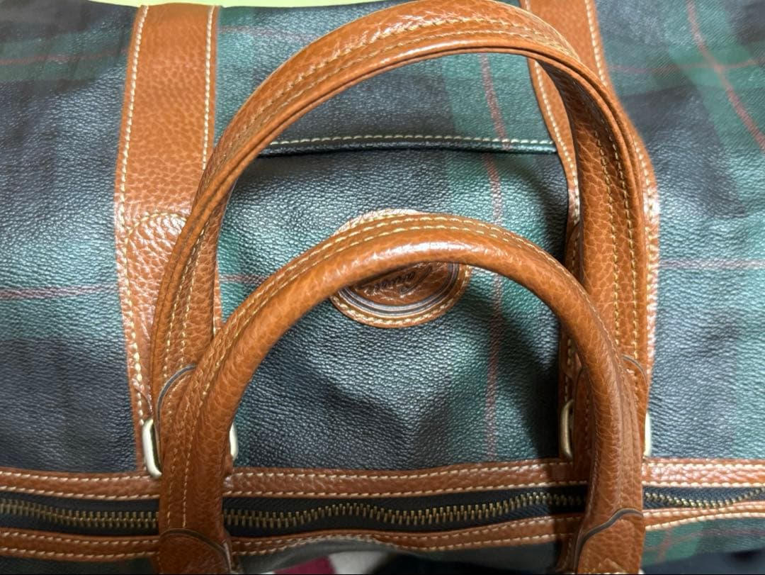 MARUEMU 2WAY Carven PARIS チェック ボストンバッグ