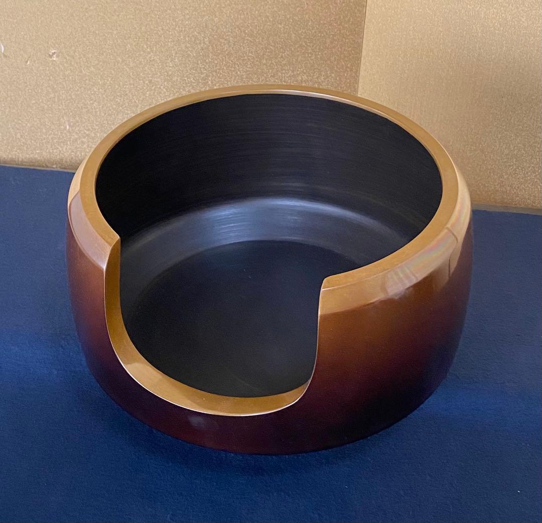 《R》茶道具 唐銅風炉 釜師 浄斎 共箱　260326A6