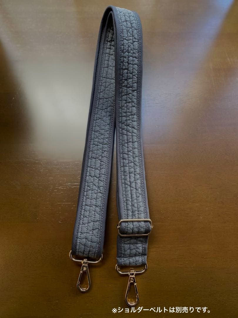 大きめ3ルームズヌビバッグ　ダークグレー×ムーンスター　3層構造　ハンドメイド