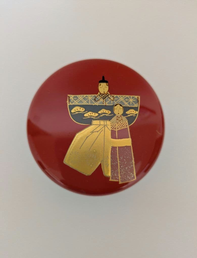 棗なつめ　山中塗蒔絵　中谷秀斉作　立雛　桃の節句　茶道具【新品未使用】共箱・共布
