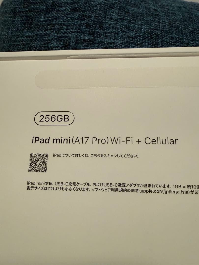 iPad mini 最新 256GB セルラー 美品 純正カバー+フィルム付