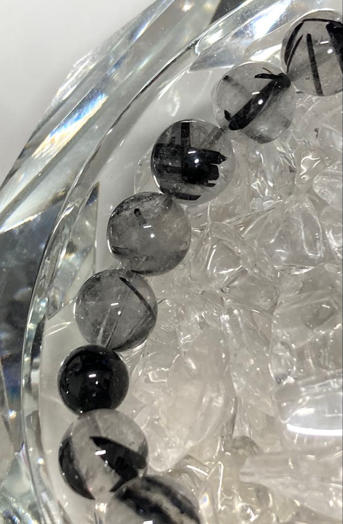 天然石　ブラックルチルクォーツ　ブレスレット