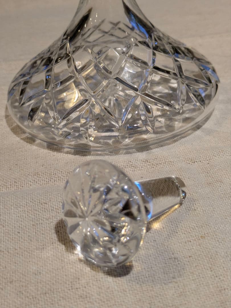カット模様が綺麗　希少　美品　HOYA　ホヤクリスタル　デキャンタ