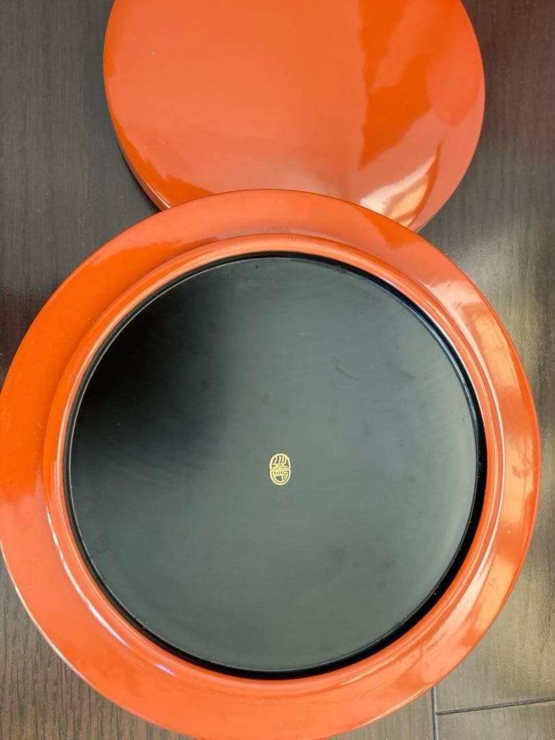 象彦　丸重箱　朱色 二段重