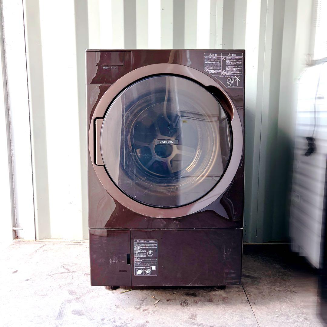 運搬取付無料！グレインブラウン純正TOSHIBA大容量パワフル洗濯乾燥機！完動品