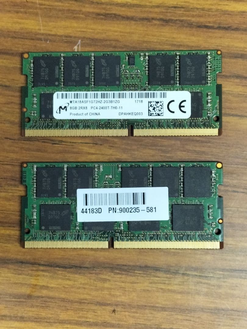 Micron 8GB DDR4 メモリ PC4-2400T-TH1-11