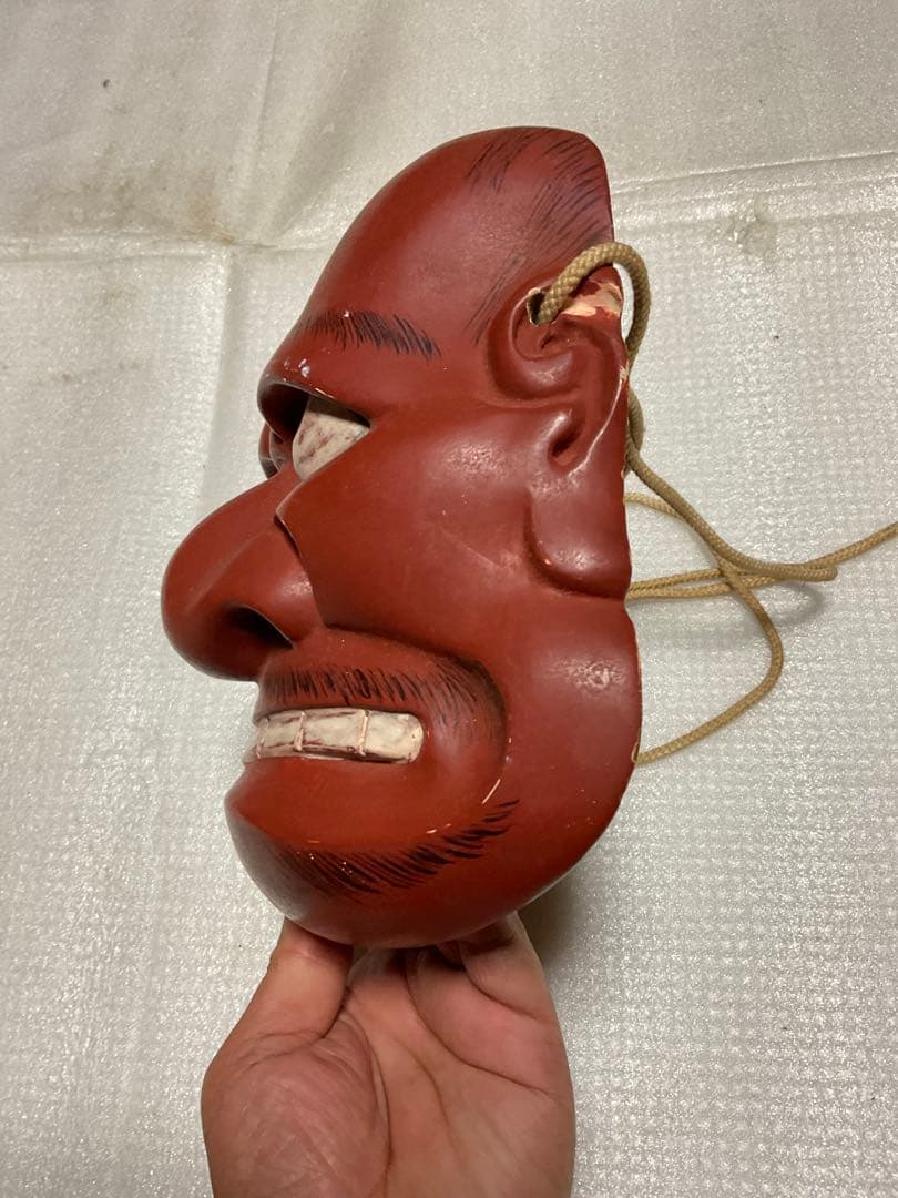 備前神楽／神楽面・能天鬼。年代物・木面。【神楽面　昭和時代の物となります】。