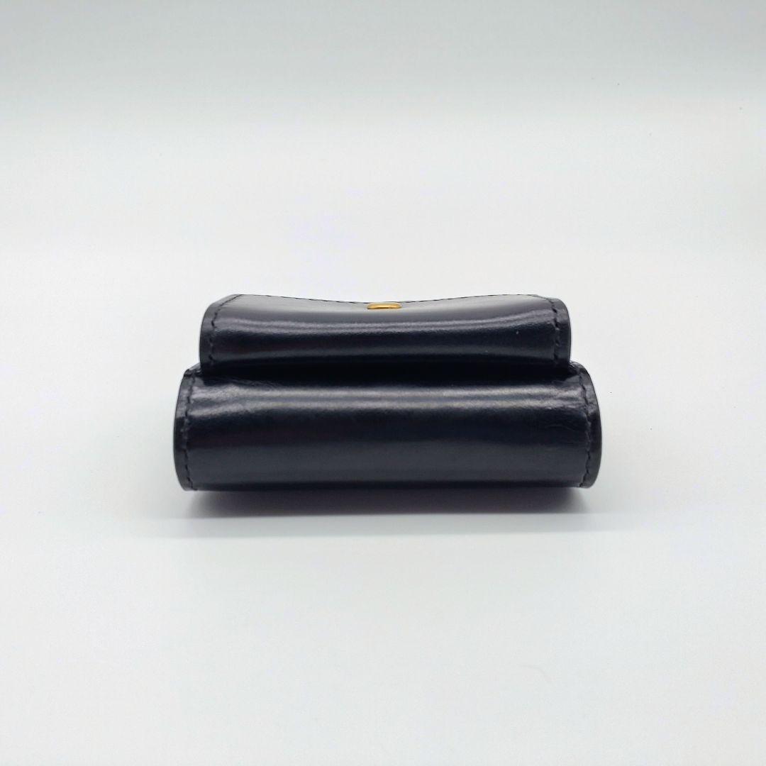二つ折り財布 本革 ヌメ革 牛革 コンパクトウォレット 黒 ブラック ゲンコウ