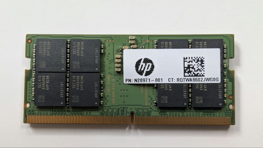 【極美品】Samsung DDR5-5600 32GB SO-DIMM HP純正
