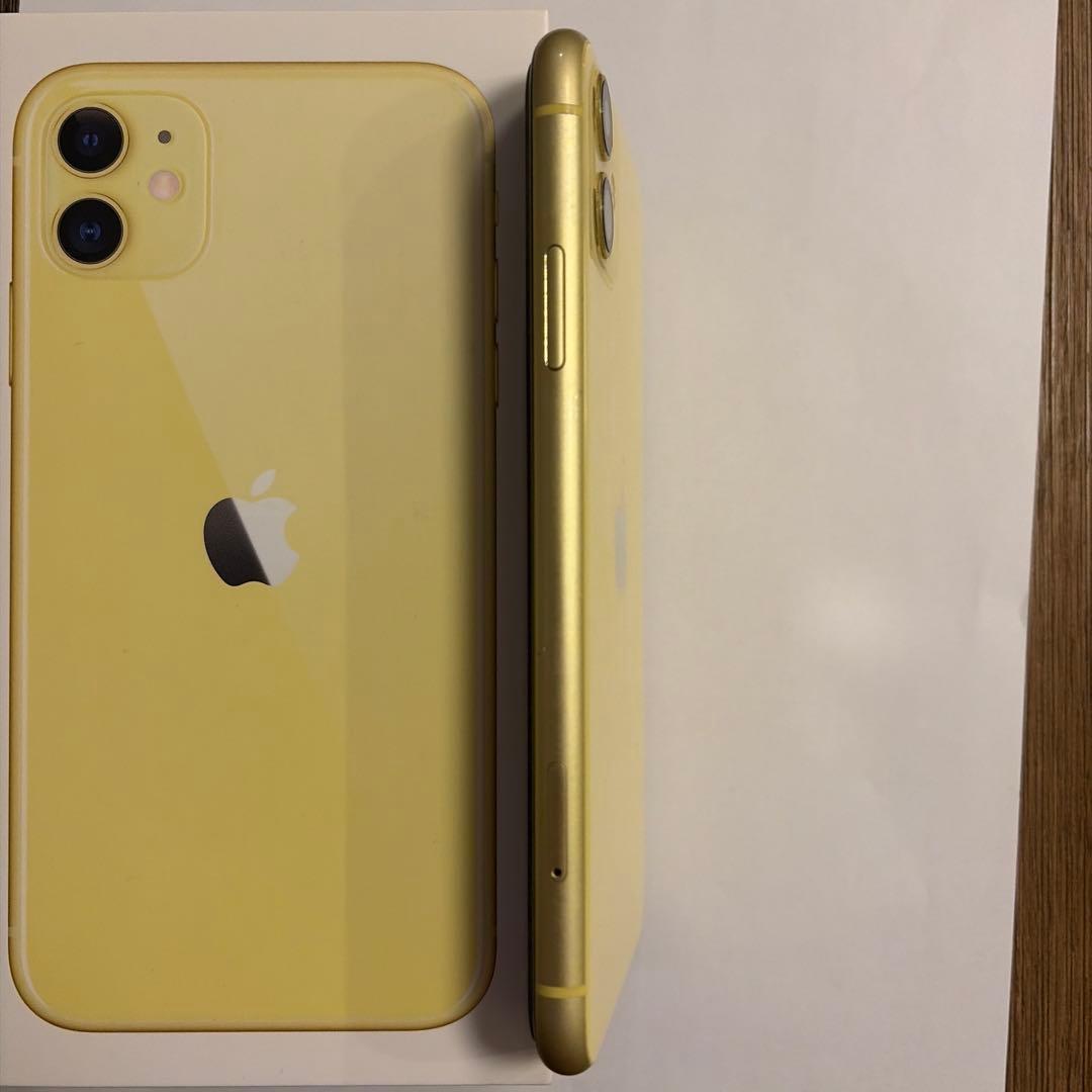 iPhone11 128GB イエロー SIMフリー 箱付 美品 付属品未使用