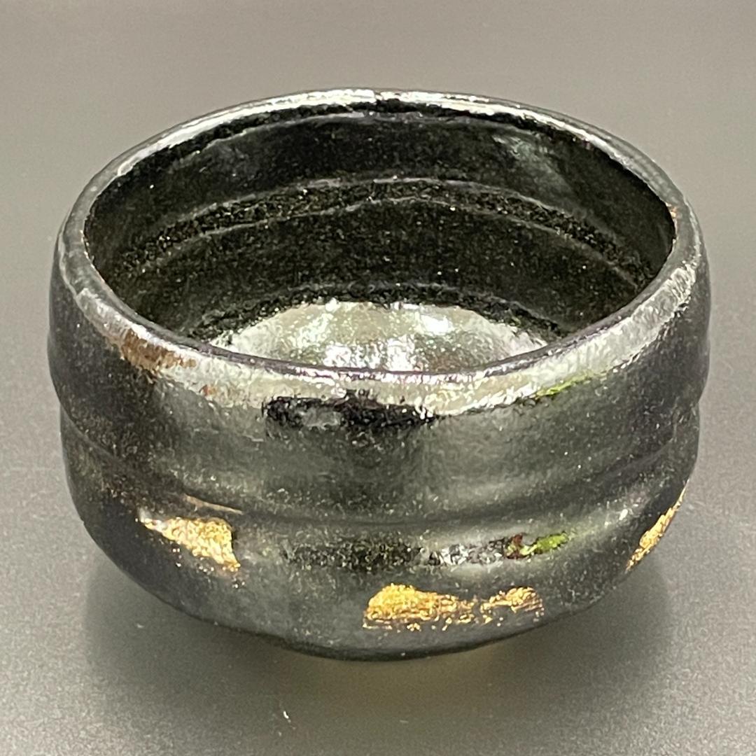 美品 佐々木松楽 作 黒楽抹茶碗 銘「洗心」高橋悦道 書付 R8SA80