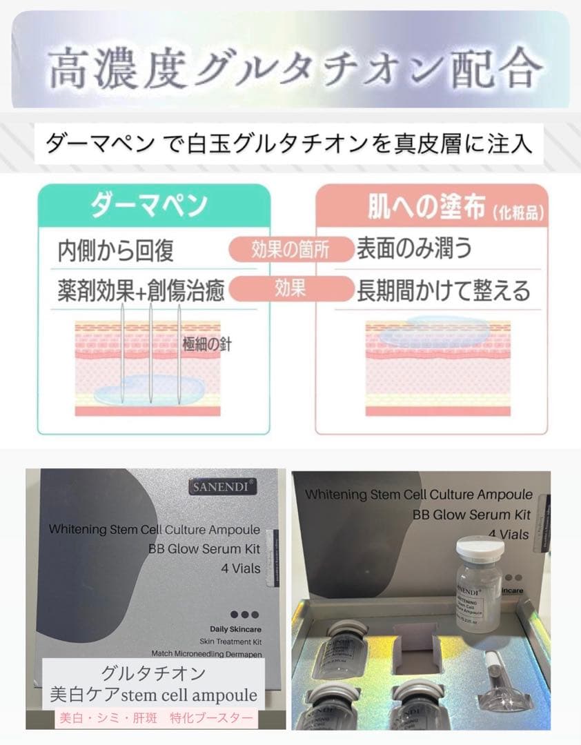 ミッヒィ　ダーマ本体セット、美白グルタチオンスキンブースター
