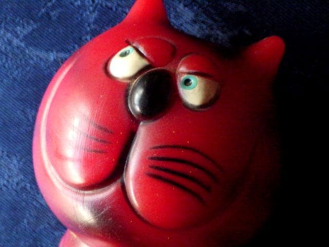 【1970年】ヴィンテージ 猫 ネコ キャット レッドデビル メッセージドール
