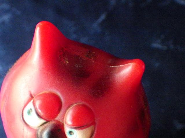 【1970年】ヴィンテージ 猫 ネコ キャット レッドデビル メッセージドール