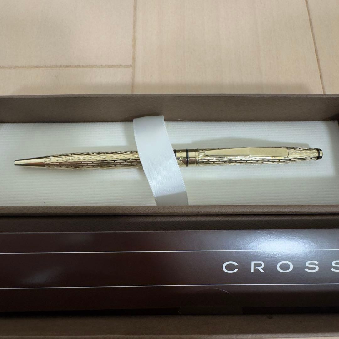 新品未使用　CROSS クロス　ボールペン　ゴールド　ダイヤカット　箱付き