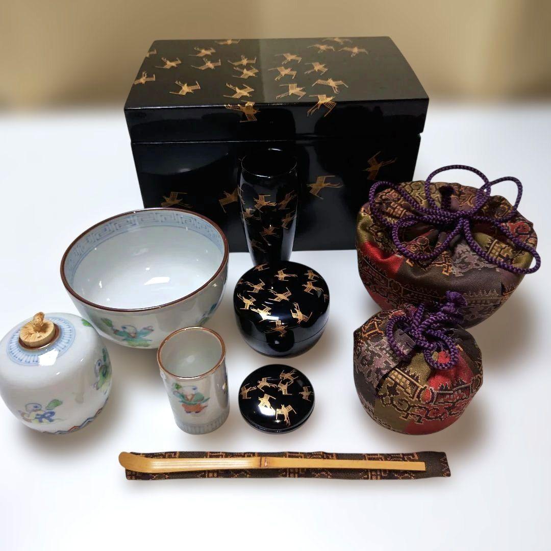 茶道具　輪島塗　千鳥蒔絵利休茶箱 　　　　　　　　　蒔絵師　今田北仙