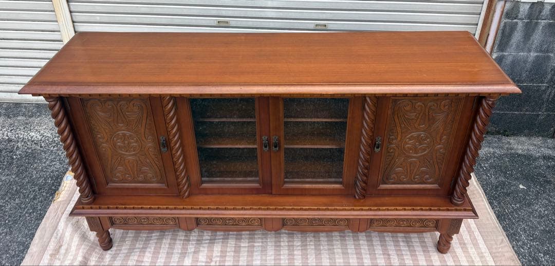 日家工芸 ヴィンテージ家具 木彫りキャビネット ヴィンテージ家具お好きな方必見