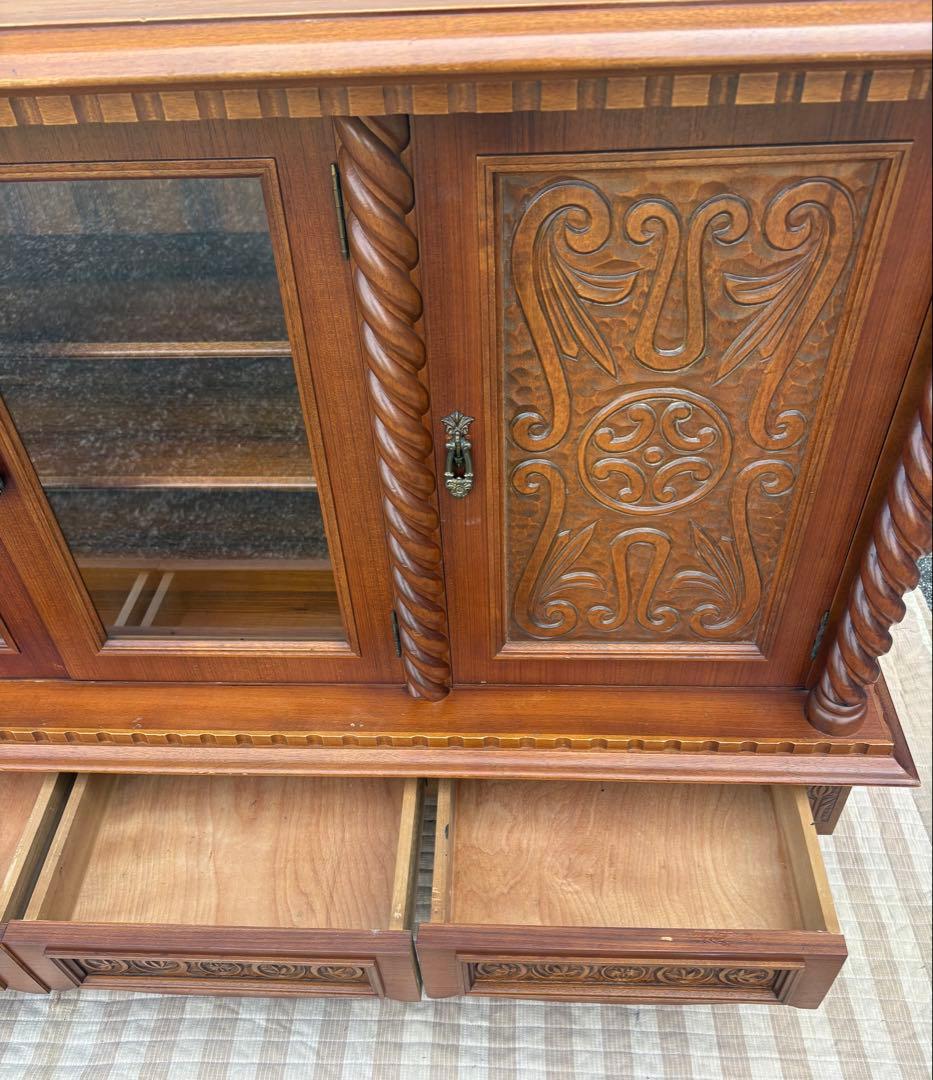 日家工芸 ヴィンテージ家具 木彫りキャビネット ヴィンテージ家具お好きな方必見