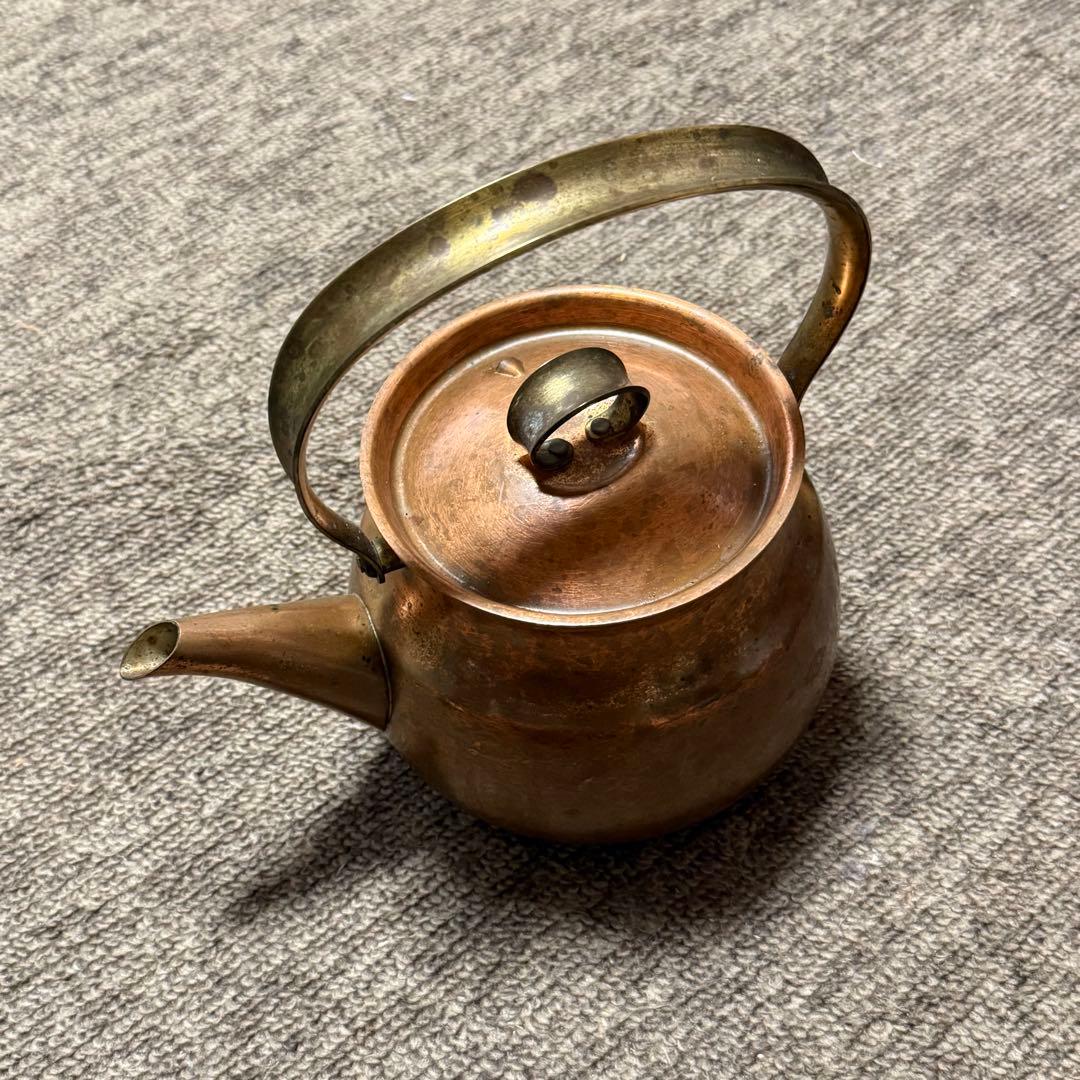 古い 銅製 やかん ヴィンテージ レトロ 銅瓶 鉄瓶 茶道具