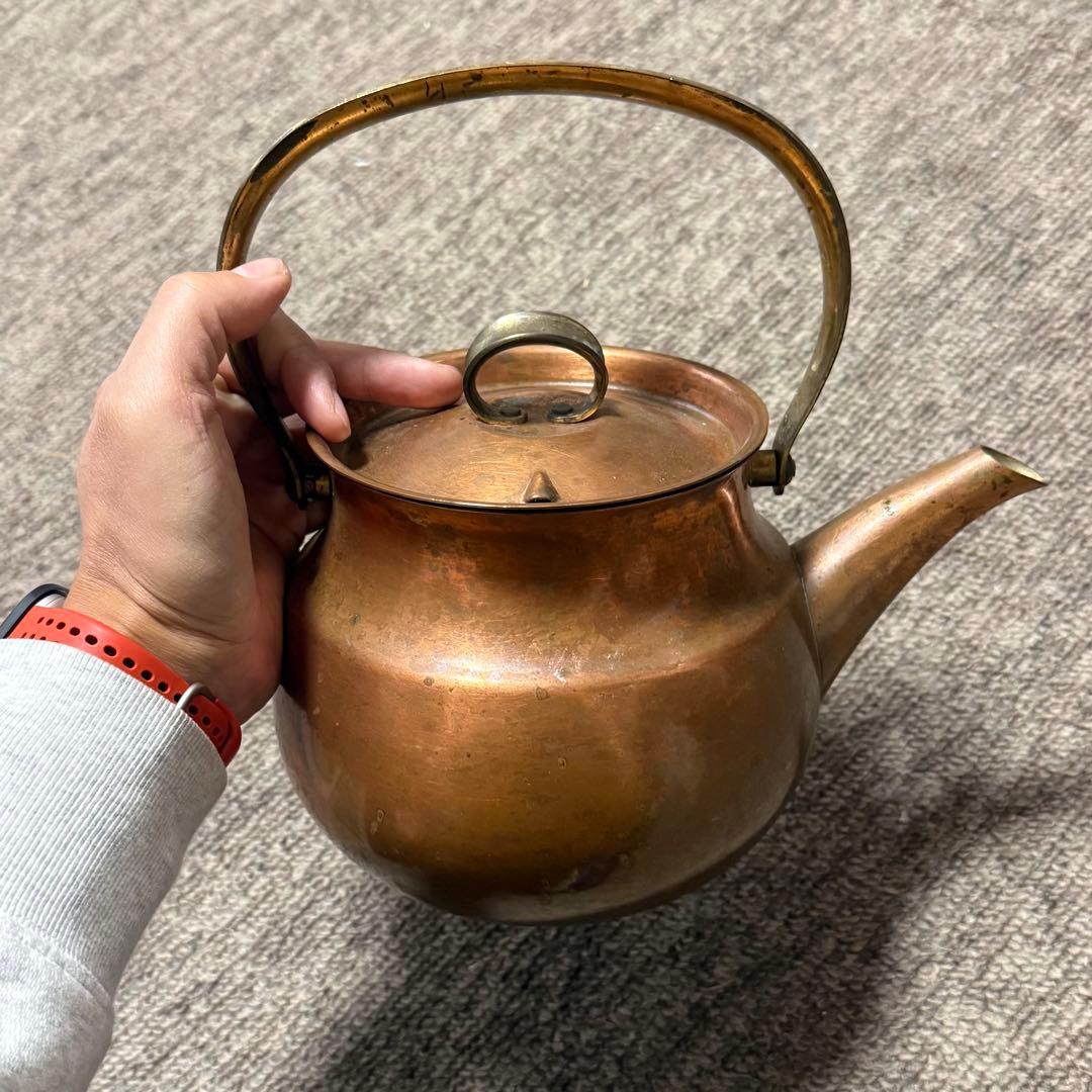 古い 銅製 やかん ヴィンテージ レトロ 銅瓶 鉄瓶 茶道具