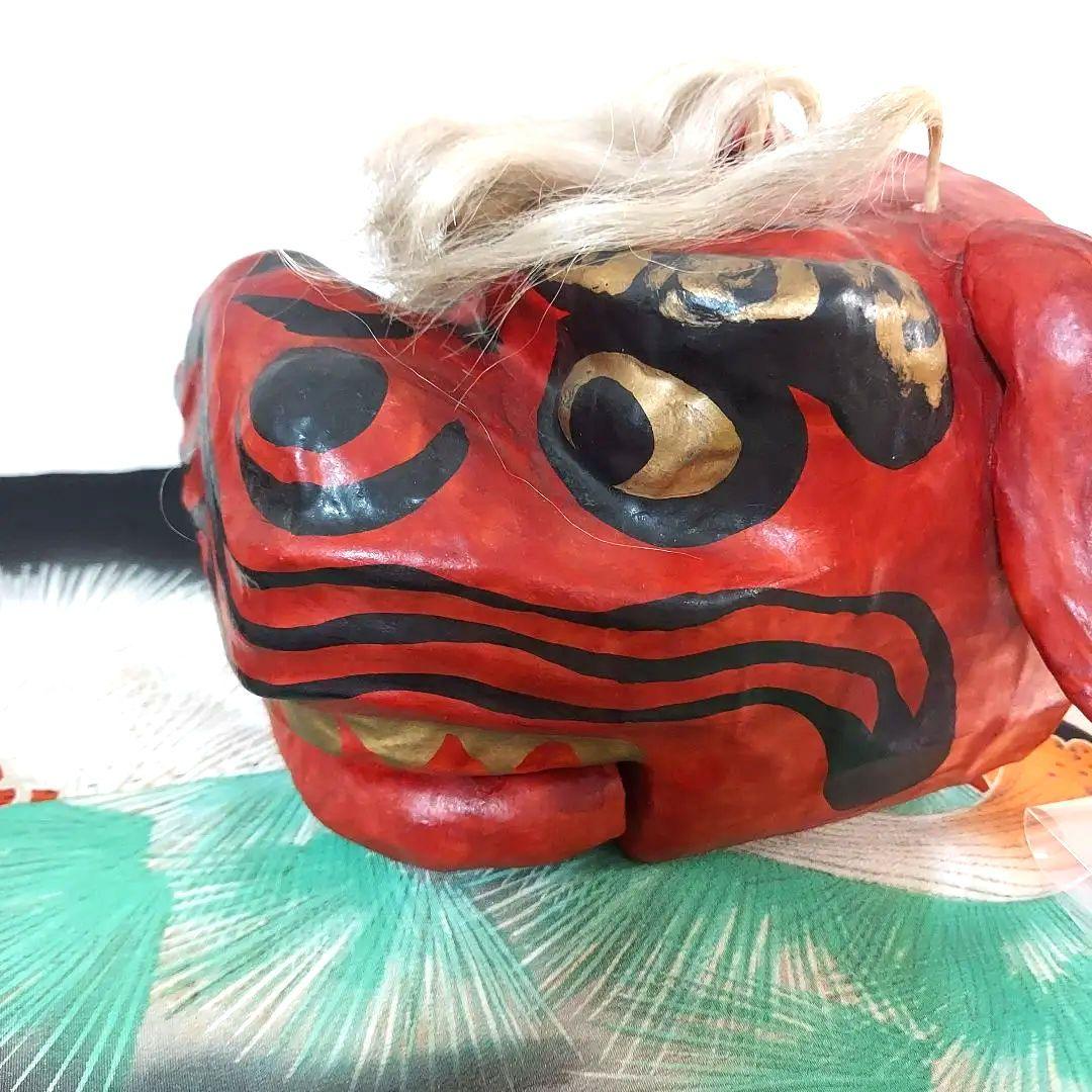 【希少】廿日市張り子　獅子頭　はりこ獅子頭　昭和48年作成　工芸品