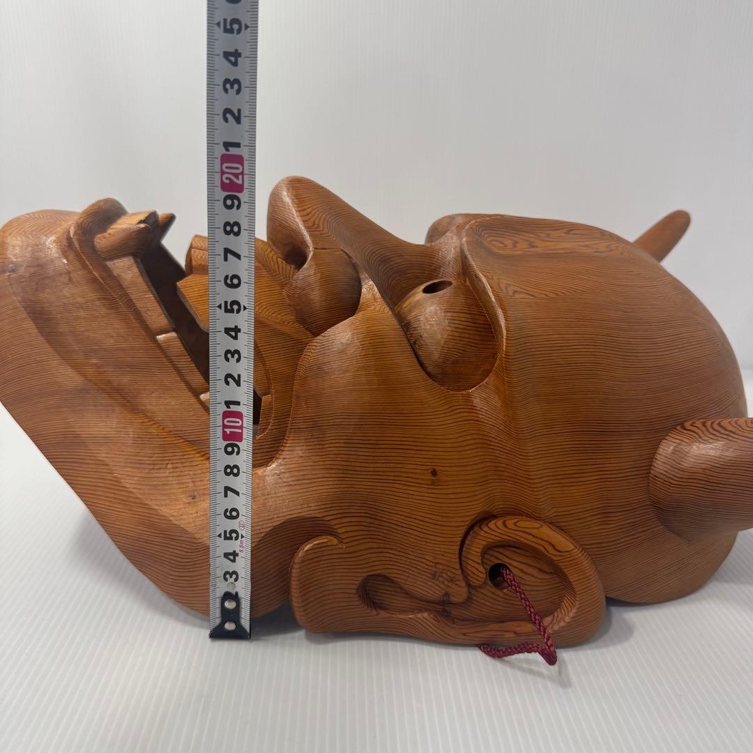 【極希少】 政落款 一刀彫 般若 能面 特大 木彫 迫力抜群約50cm逸品