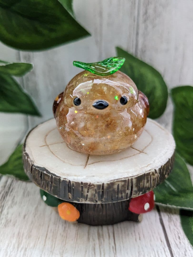 【ゼロ】虹色しっぽ！シトリンのきつねさん形オルゴナイト☆他２点