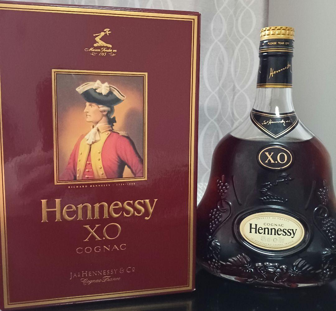 ヘネシー XO Hennessy 金キャップ クリアボトル 箱付 コニャック