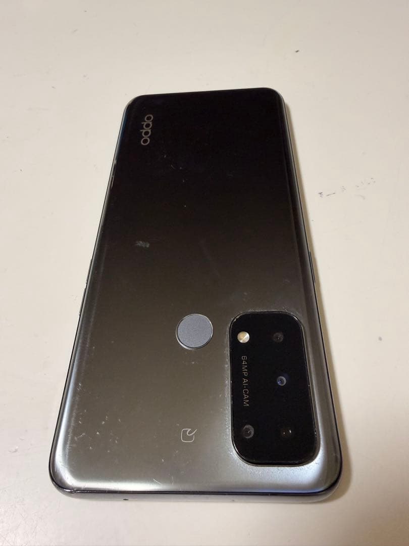 OPPO Reno5 A 5G 本体 シルバーブラック 透明ケース付き